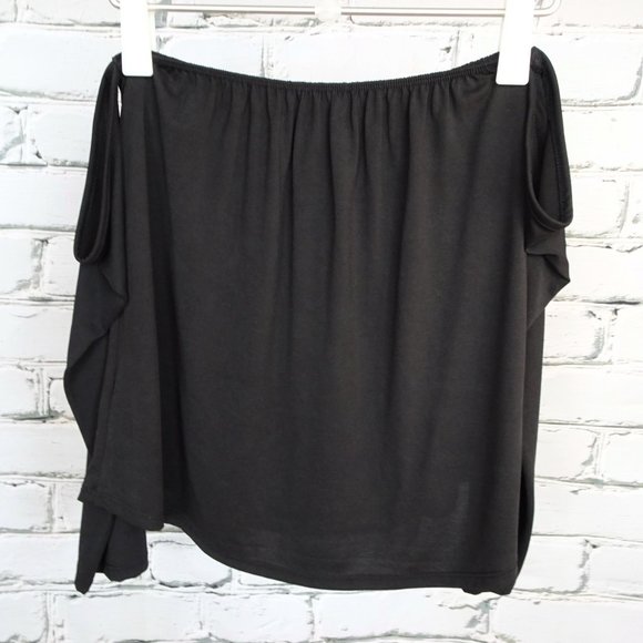 Gilbert Soft Black Shoulderless Top - Picture 2 of 5